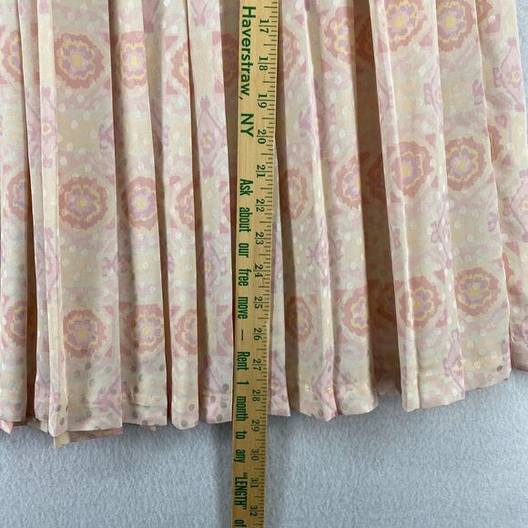 CASTLEBERRY CLUB Set Suit 12 Floral Double Breasted Top & Pleated Skirt Pink USA - Picture 15 of 16